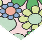 Retro Garden Flowers Groovy 60s 70s Spring Floral Korte Tafelloper (Hoek)