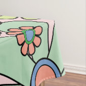 Retro Garden Flowers Groovy 60s 70s Spring Floral Tafelkleed (Voorbeeld)