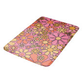 Retro Garden Flowers Groovy Pink 60s 70s Floral Badmat (Gekanteld)