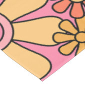 Retro Garden Flowers Roze 60s 70s Floral Pattern Tafelkleed (Gekanteld)