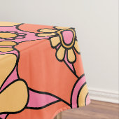 Retro Garden Flowers Roze 60s 70s Floral Pattern Tafelkleed (Voorbeeld)