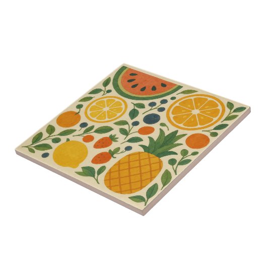 Retro Garden Fruit –  Waterverf Tegeltje (Zijkant)