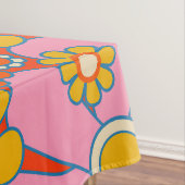 Retro Garden Groovy 60s 70s Floral Pattern Tafelkleed (Voorbeeld)