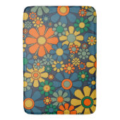Retro Garden Groovy Floral 60s 70s Pattern Badmat (Voorkant Verticaal)