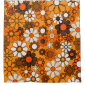 Retro Garden Groovy Floral 60s 70s Pattern Douchegordijn (Voorkant)