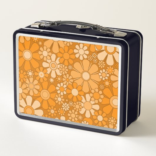 Retro Garden Groovy Floral 60s 70s Pattern Sinaasa (Achterkant)