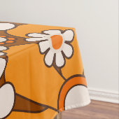 Retro Garden Groovy Floral 60s 70s Pattern Tafelkleed (Voorbeeld)
