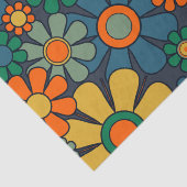 Retro Garden Groovy Floral 60s 70s Pattern Tissuepapier (Detail)