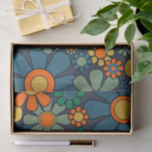 Retro Garden Groovy Floral 60s 70s Pattern Tissuepapier (Geschenk)