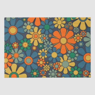 Retro Garden Groovy Floral 60s 70s Pattern Tissuepapier