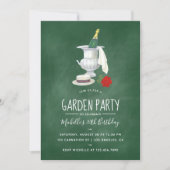 retro Garden Party green chalkboard Kaart (Voorkant)