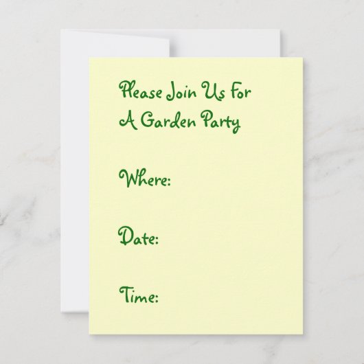 Retro Garden Party Invitation ~ Easy to Customise Kaart (Achterkant)