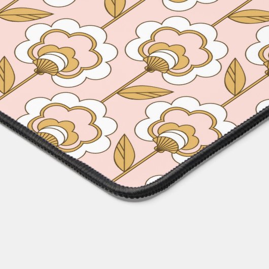 Retro Garden Pink Floral Pattern Bureaumat (Hoek)