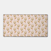 Retro Garden Pink Floral Pattern Bureaumat (Voorkant)
