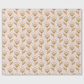 Retro Garden Pink Floral Pattern Cadeaupapier (Vlak)