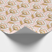 Retro Garden Pink Floral Pattern Cadeaupapier (Hoek)