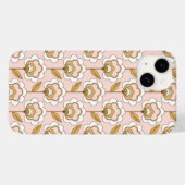 Retro Garden Pink Floral Pattern Case-Mate iPhone Case (Achterkant (horizontaal))