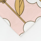 Retro Garden Pink Floral Pattern Fleece Deken (Hoek)