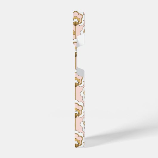 Retro Garden Pink Floral Pattern iPhone Hoesje (Linkerkant)