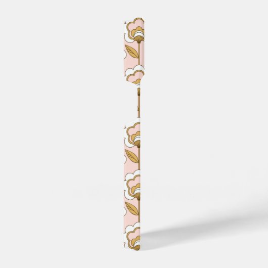 Retro Garden Pink Floral Pattern iPhone Hoesje (Rechterkant)