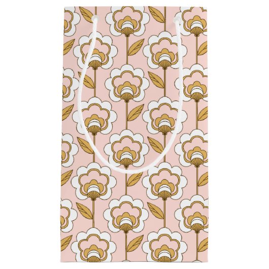 Retro Garden Pink Floral Pattern Klein Cadeauzakje (Voorkant)