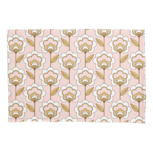Retro Garden Pink Floral Pattern Kussensloop (Voorkant)