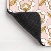 Retro Garden Pink Floral Pattern Muismat (Hoek)