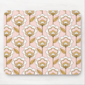 Retro Garden Pink Floral Pattern Muismat (Voorkant)