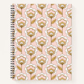 Retro Garden Pink Floral Pattern Notitieboek (Voorkant)