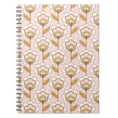 Retro Garden Pink Floral Pattern Notitieboek (Voorkant)