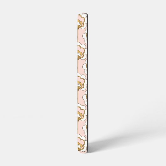 Retro Garden Pink Floral Pattern Samsung Galaxy Hoesje (Linkerkant)
