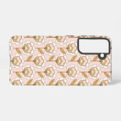 Retro Garden Pink Floral Pattern Samsung Galaxy Hoesje (Achterkant horizontaal)