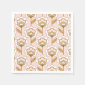 Retro Garden Pink Floral Pattern Servet (Voorkant)