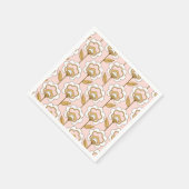 Retro Garden Pink Floral Pattern Servet (Hoek)