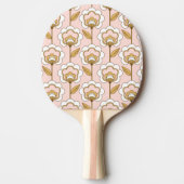 Retro Garden Pink Floral Pattern Tafeltennisbatje (Voorkant)