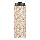 Retro Garden Pink Floral Pattern Thermosbeker (Voorkant)