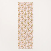 Retro Garden Pink Floral Pattern Yogamat (Voorkant)