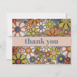 Retro Garden Vintage 60s 70s esthetische bloemen Bedankkaart