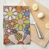 Retro Garden Vintage 60s 70s esthetische bloemen Theedoek (Quarter Fold)