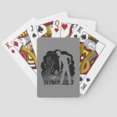 Retro Gardener Silhouette Gray Speelkaarten (Achterkant)