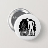 Retro Gardener Silhouette Ronde Button 5,7 Cm (Voorkant /achterkant)