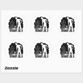 Retro Gardener Silhouette Ronde Sticker (Vel)