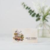 Retro Gardener Yard Service Visitekaartje (Staand voorkant)