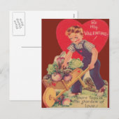  Retro Gardening-Valentijn Feestdagenkaart (Voorkant / Achterkant)