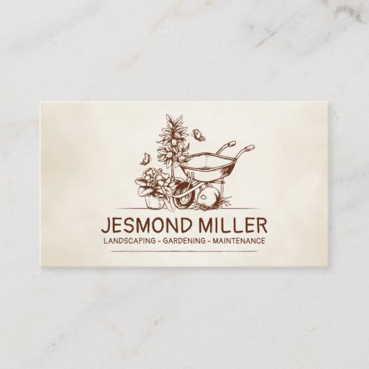  Retro Gardening Visitekaartje (Voorkant)