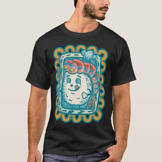 Retro Garnaat Sushi Chef T-shirt (Voorkant)