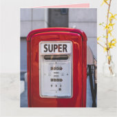 RETRO GAS PUMP SUPER BIRTHDAY FUNNY KAARTEN (Gele Bloem)