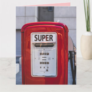 RETRO GAS PUMP SUPER BIRTHDAY FUNNY KAARTEN