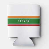 Retro Gas Striped Golf Dad Weekend Scramble Name Blikjeskoeler (Achterkant)