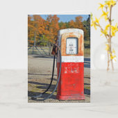 Retro Gasoline Pump Birthday Kaart (Gele Bloem)